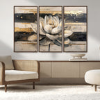 Lotus Flower Wall Art | Framed Abstract Floral Canvas