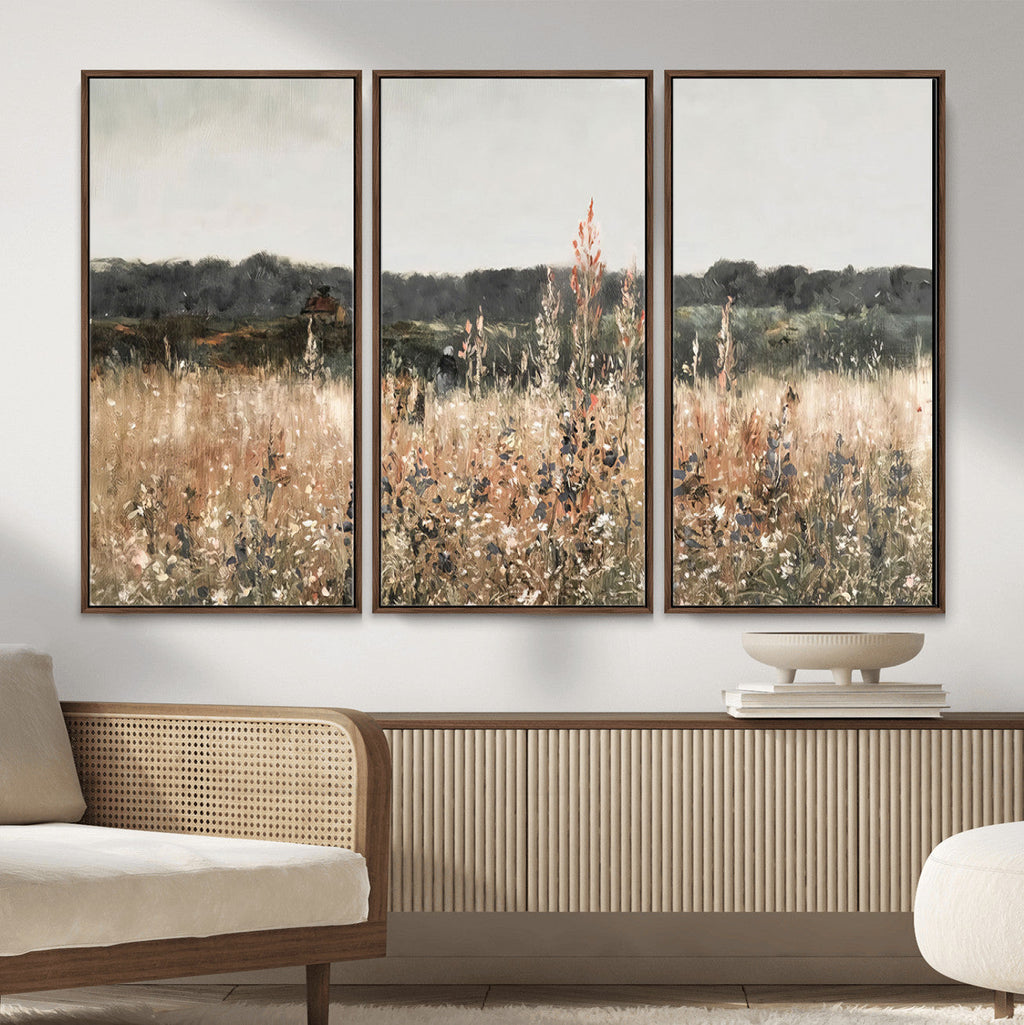 Rustic Field Landscape Wall Art Print, Giclee Canvas Wall Art