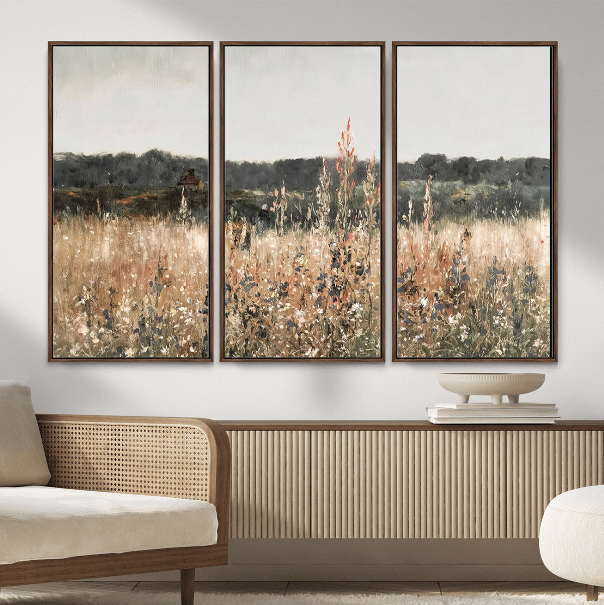 Rustic Field Landscape Wall Art Print, Giclee Canvas Wall Art