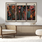 Modern Japanese Wall Art Canvas Print, Framed Abstract Mount Fuji Zen Landscape