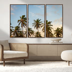 Palms Wall Art Canvas Print, Framed Tropical Coastal Nature Scene