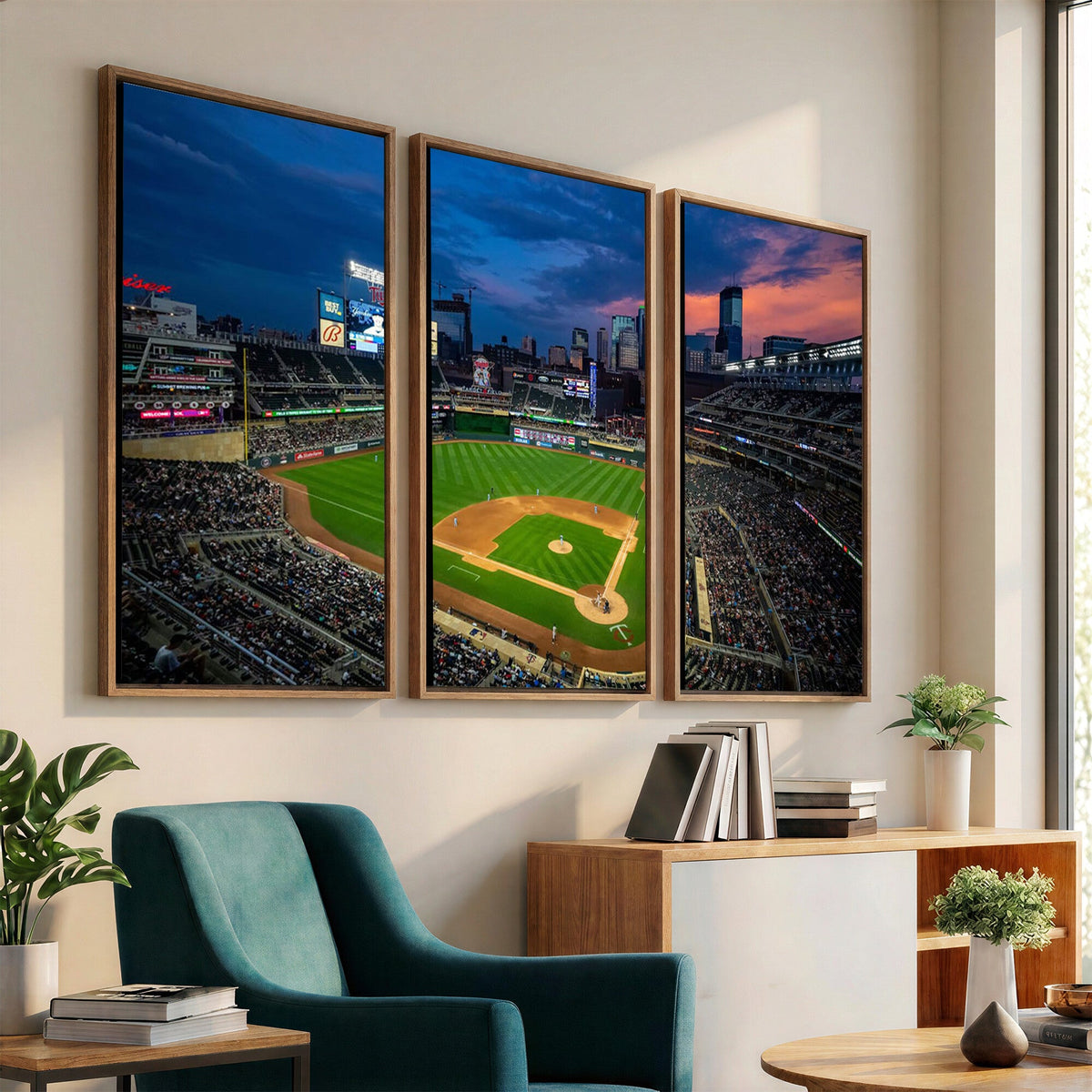 Target Field Wall Art Canvas Print, Baseball Stadium Scene