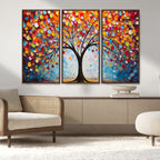 Vibrant Tree of Life Canvas Wall Art | Colorful Abstract Nature