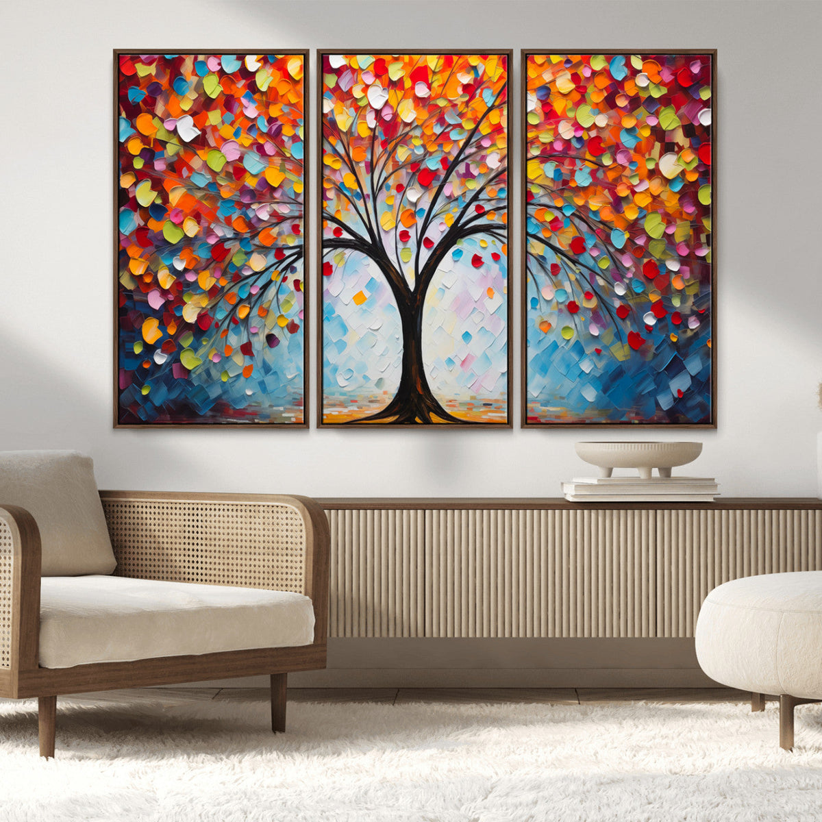 Vibrant Tree of Life Canvas Wall Art | Colorful Abstract Nature
