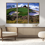 California Pebble Beach Golf Links Wall Art Canvas Print, Iconic Monterey Coastal Golf Course