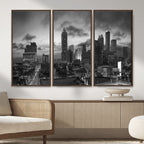 Atlanta Skyline Wall Art Canvas Print, Atlanta Downtown Night Cityscape