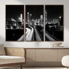 Atlanta Skyline Wall Art Canvas Print, Atlanta Downtown Night Cityscape