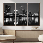 Austin Skyline Wall Art Canvas Print, Austin Downtown Night Cityscape