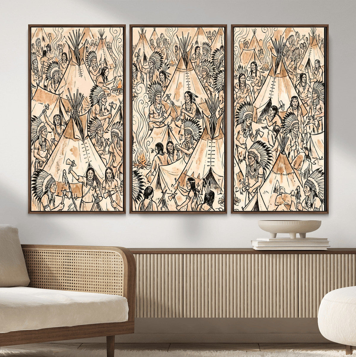 Native American Indian Wall Art Canvas Print