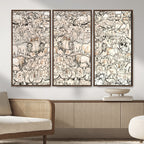 Abstract Bison Wall Art Canvas Print, Abstract Animal Art for Cabin Decor