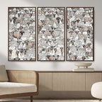 Abstract Texas Cow Wall Art Canvas Print, Farm Longhorn Art for Cabin Decor