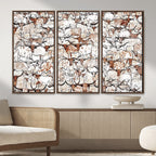 Abstract Longhorn Herd Wall Art Canvas Print
