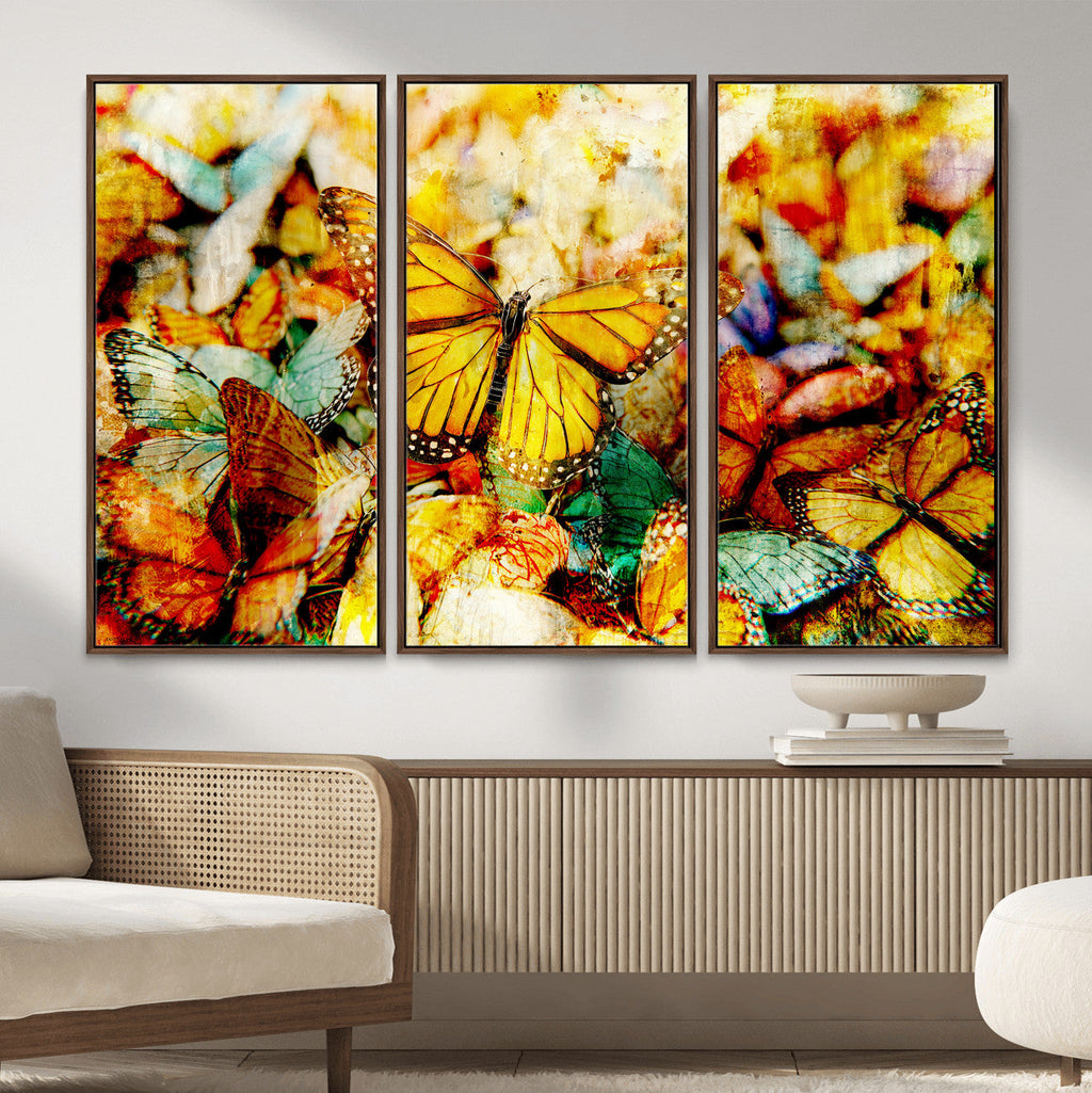 Butterfly Wall Art Canvas Print | Colorful Abstract Nature Artwork