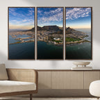 Cape Town Wall Art Canvas Print | Table Mountain Coastal Skyline Panorama