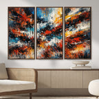 Lyrical Abstract Wall Art Canvas Print, Orange Blue Abstract