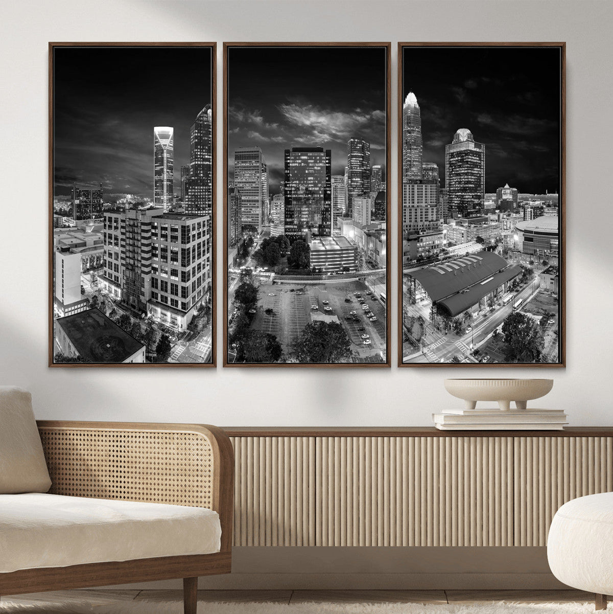 Charlotte Skyline Canvas Wall Art Print | North Carolina Cityscape