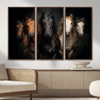 Horse Wall Art Canvas Print, Wild Horses Portrait Photography, Rustic Ranch Decor