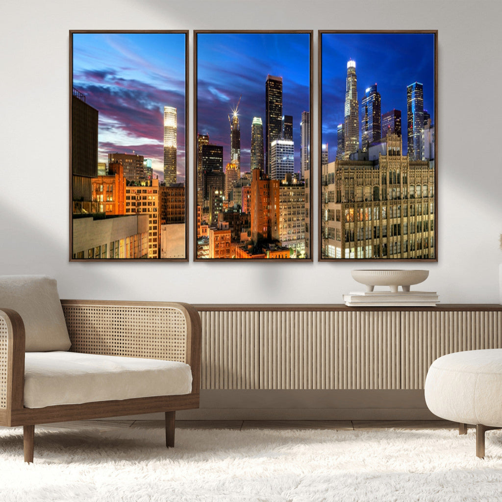 Los Angeles Night Wall Art Canvas Print
