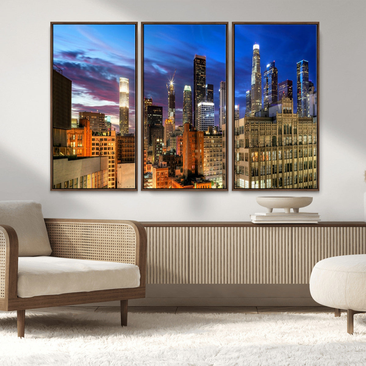Los Angeles Night Wall Art Canvas Print