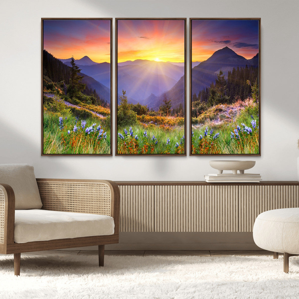 Mountain and Spring Wall Art Canvas Print