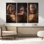 Wine and Barrels Wall Art Canvas Print