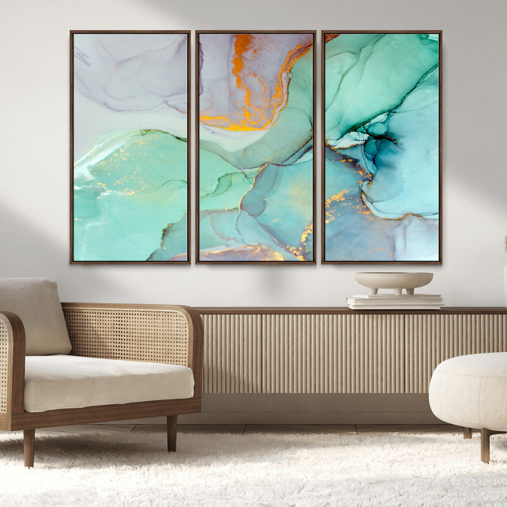 Colorful Marble Fluid Effect Canvas Wall Art Print
