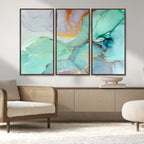 Colorful Marble Fluid Effect Canvas Wall Art Print