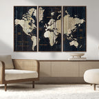 Antique Old World Map Wall Art Canvas Print