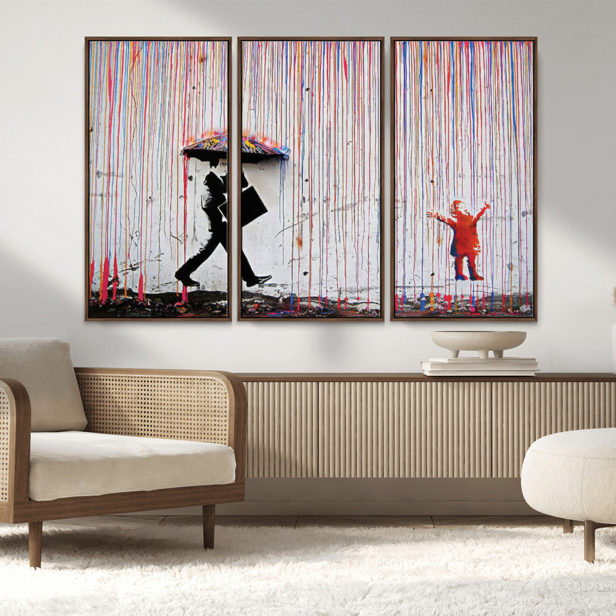 Banksy Wall Art Canvas Print | Framed Graffiti Street Art Picture