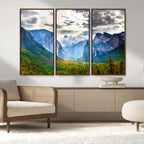 Yosemite Park Half Dome 3 Panel Canvas Print | Large Giclée Landscape Wall Art