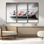 Framed Lucky Poker Cards Canvas | Modern Triptych Wall Art for Game Rooms