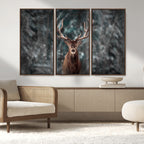 Wall Art Deer Art Animal Canvas, Framed Wall Art Deer Canvas