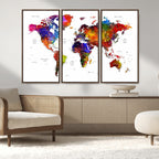 World Map Canvas Print | Detailed Map of the World Wall Art
