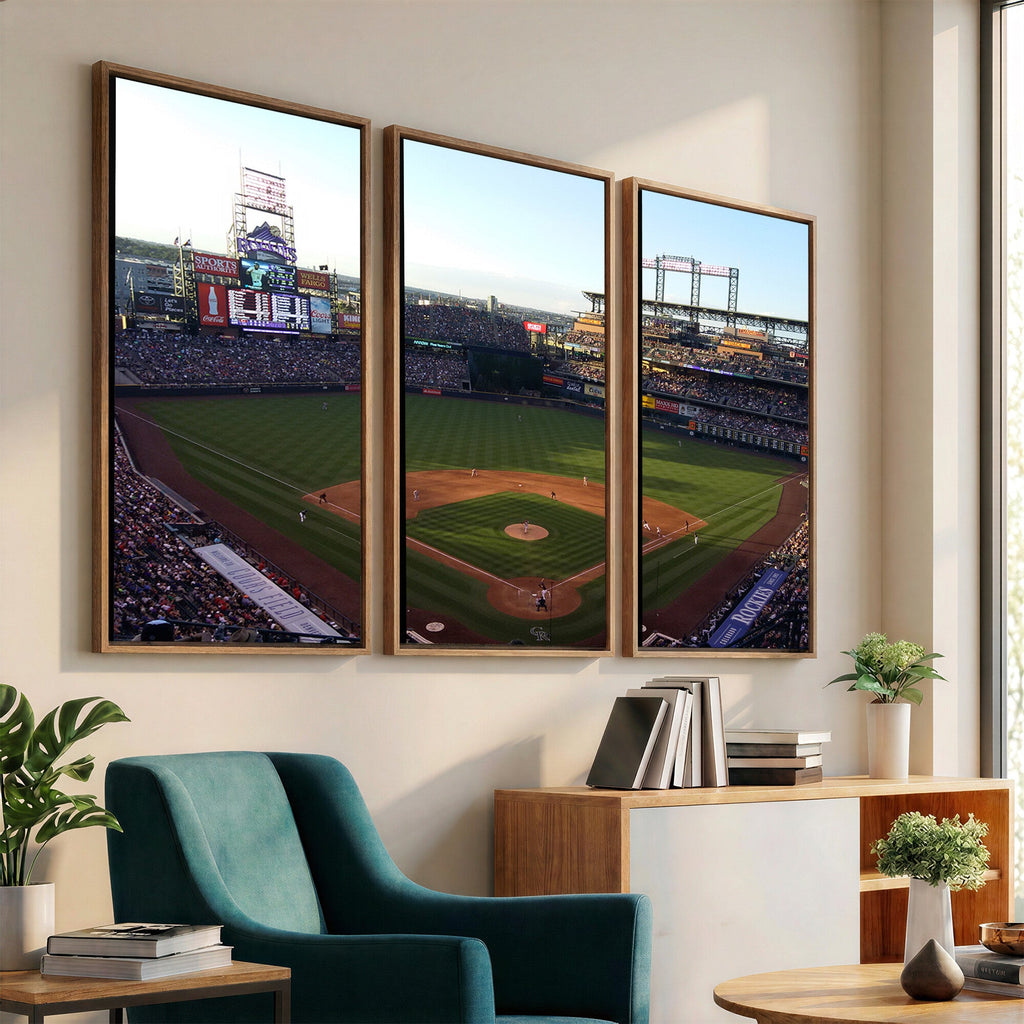 Colorado Rockies Coors Field Wall Art Canvas Print, MLB Baseball Stadium