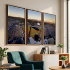 Dodger Stadium Sunset Game Triple Canvas Wall Art, Los Angeles Dodgers MLB Match