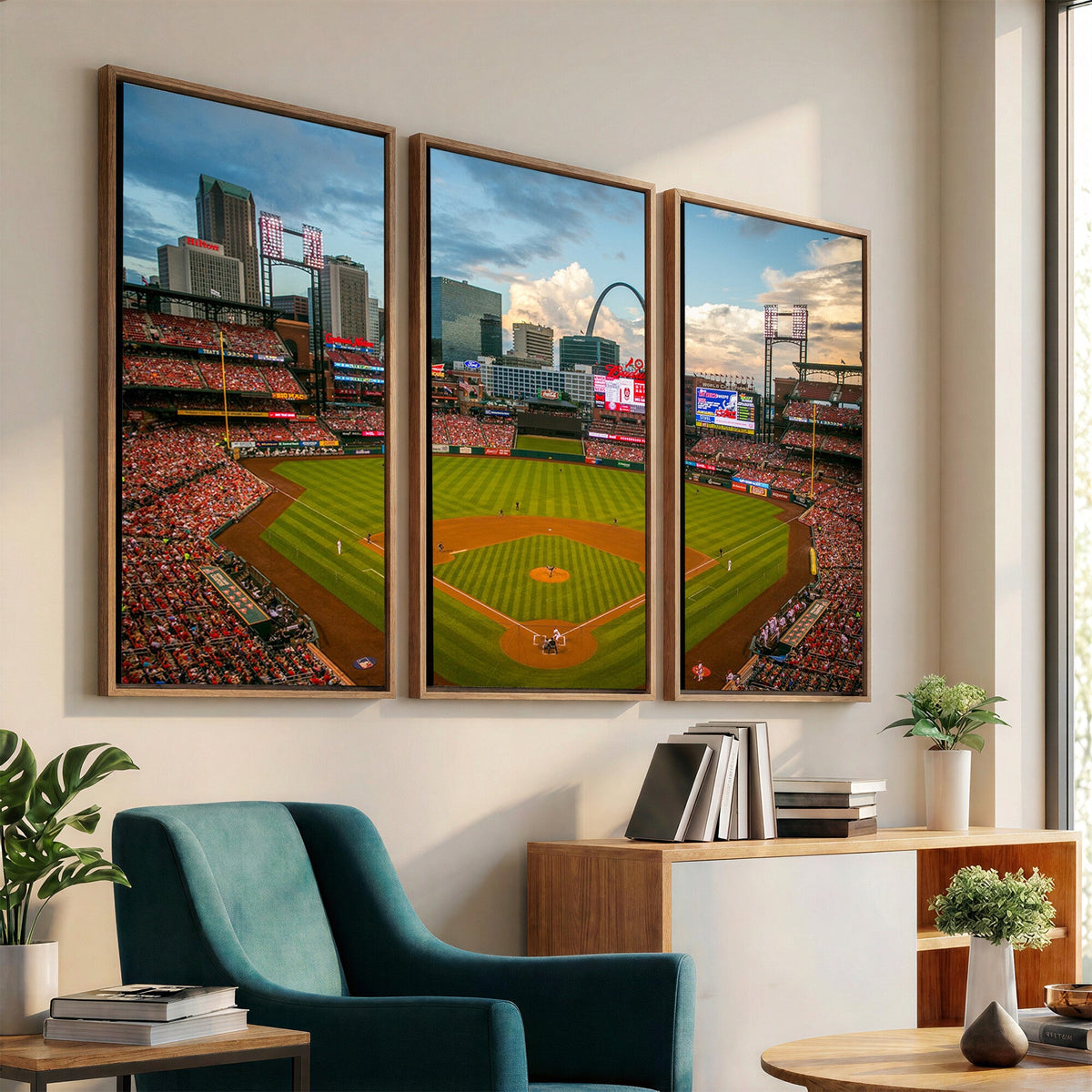 St. Louis Cardinals Baseball Team Print, Busch Stadium Wall Art, Framed and Ready to Hang