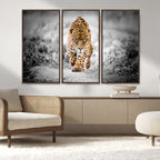 Jaguar Wall Art Canvas Print, Majestic Big Cat in Focused Pursuit