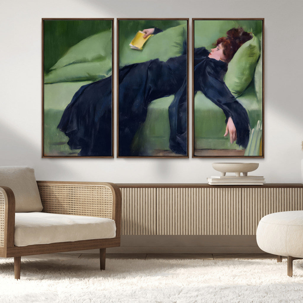 Decadent Girl by Ramon Casas Wall Art Canvas Print, Framed