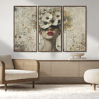 Abstract Floral Women Pastel Wall Art Canvas Print