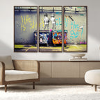 Banksy Life is Short Wall Art, Iconic Graffiti Street Art Canvas Print