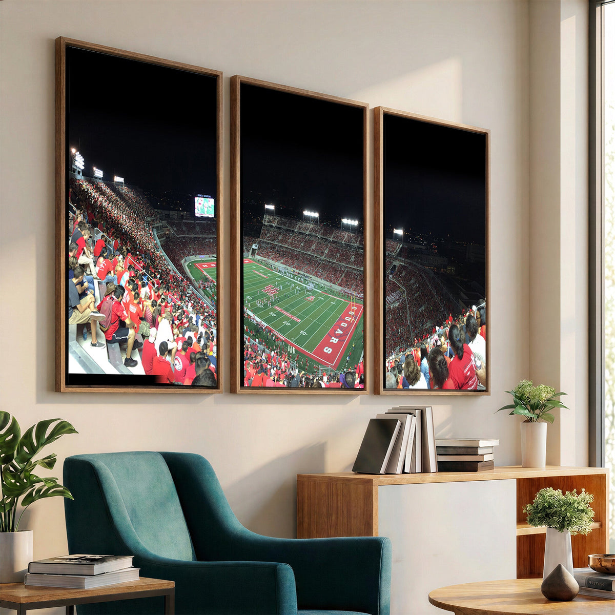 Houston Cougars Football Team Print, Houston TDECU Stadium