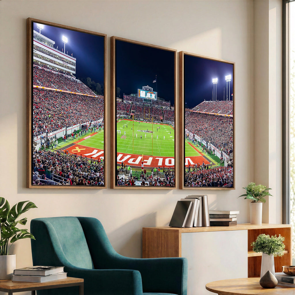 Wolfpack Football Team Print, Raleigh Carter-Finley Stadium