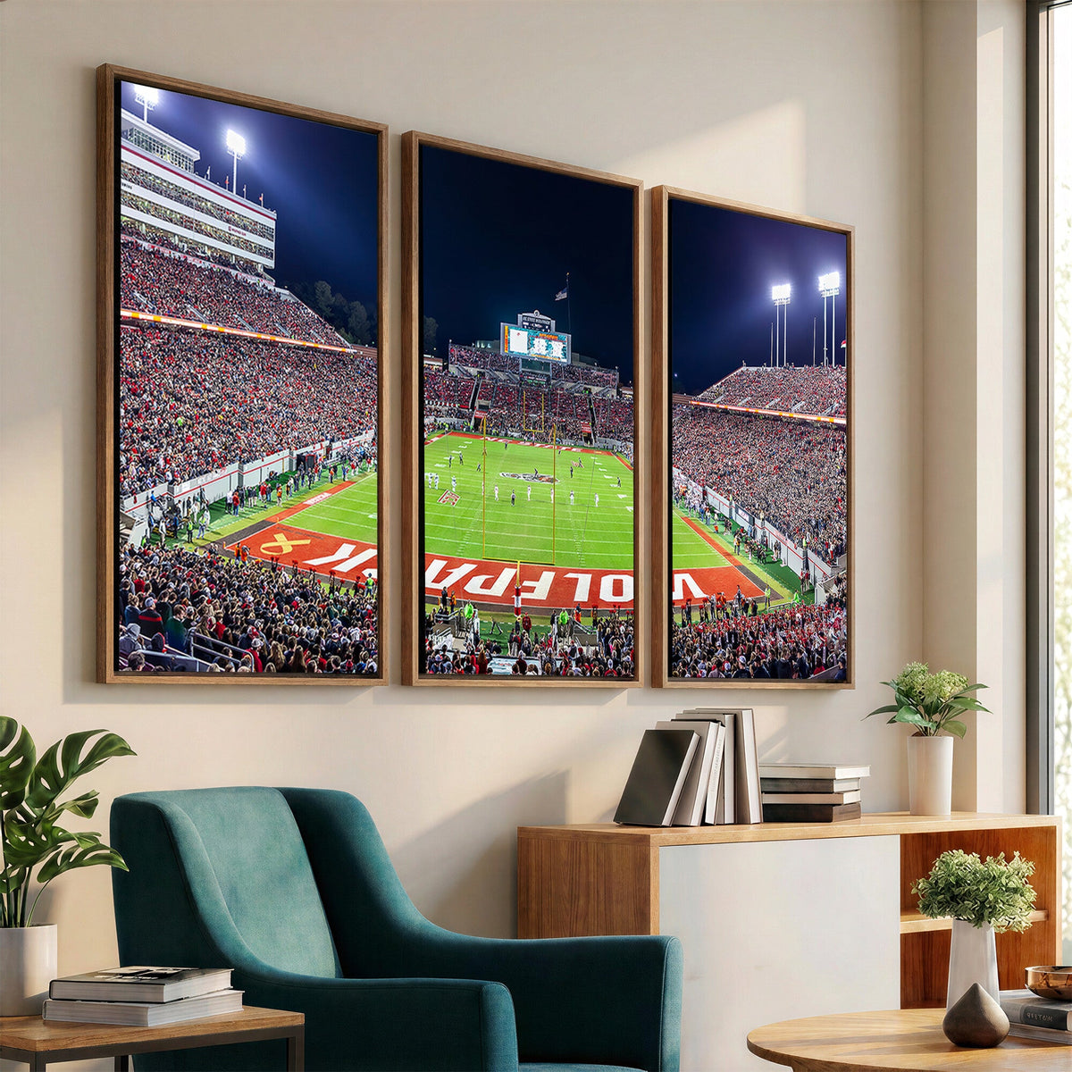 Wolfpack Football Team Print, Raleigh Carter-Finley Stadium
