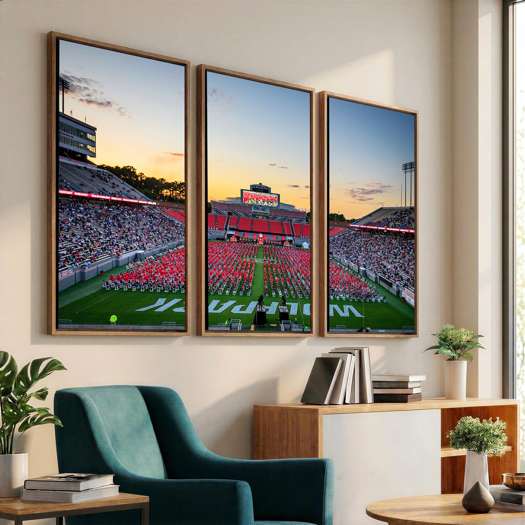 NC State Wolfpack Football Team Print Wall Art, Raleigh
