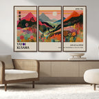 Yayoi 1986 Wall Art Print, Vibrant Wabi Sabi Japanese Abstract Design