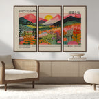 Yayoi Kusama 1986 Wall Art Print, Wabi Sabi Japanese Vibrant Abstract Landscape Canvas
