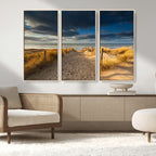 Ocean Beach Dark Clouds Wall Art Canvas Print