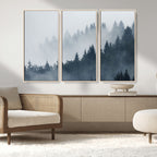 Foggy Pine Forest Wall Art Canvas Print