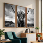 Scottish Cow Wall Art Canvas Print, Longhorn Wall Art