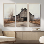 Farmhouse Rustic Barn Wall Art Canvas Print, Framed and Ready to Hang